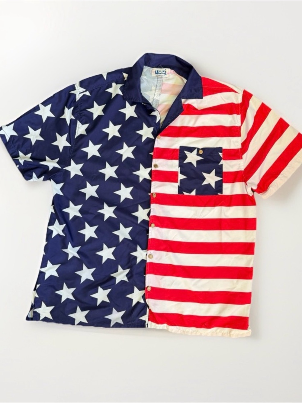 American Flag Shirt XL USA Patriotic Stars Stripes Festival Uzzi Amphibious READ